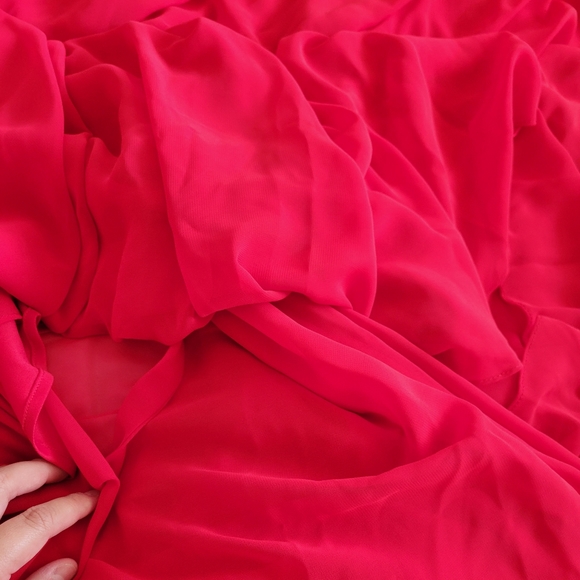 Fiesta Fashion - Red Long Prom Gown - Picture 3 of 8